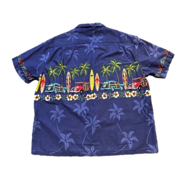 Hawaiian Reserve Collection Men’s Large Surfboard Pattern Button Up Shirt - Picture 2 of 8